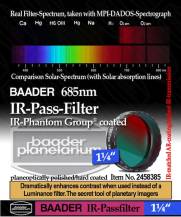 Filtr Baader 2458385 IR PASS 685nm 1.25" PLANETÁRNÍ