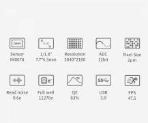 Kamera ZWO ASI 678MC barevná USB 3.0 2.0µm 4K